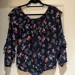 Sanctuary off the shoulder, floral blouse, medium